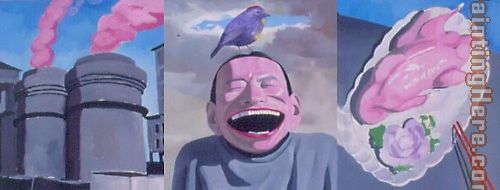 Bird I painting - Yue Minjun Bird I art painting